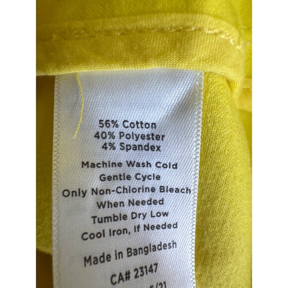 Talbots Plus Womens Yellow military denim Jacket Size 14W Cotton stretch - Picture 6 of 7